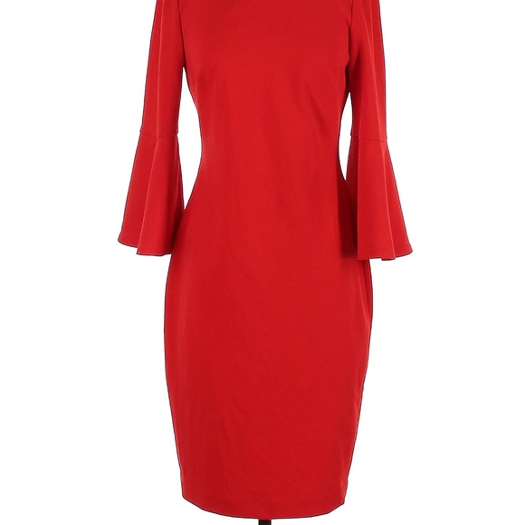 calvin klein red bell sleeve dress Calvin Klein Bell-Sleeve Dress